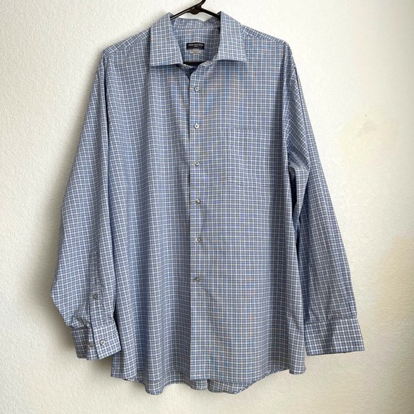 Van Heusen Flex Regular Fit Stretch Shirt, Blue Gray and White, Size 2XL - Picture 1 of 7
